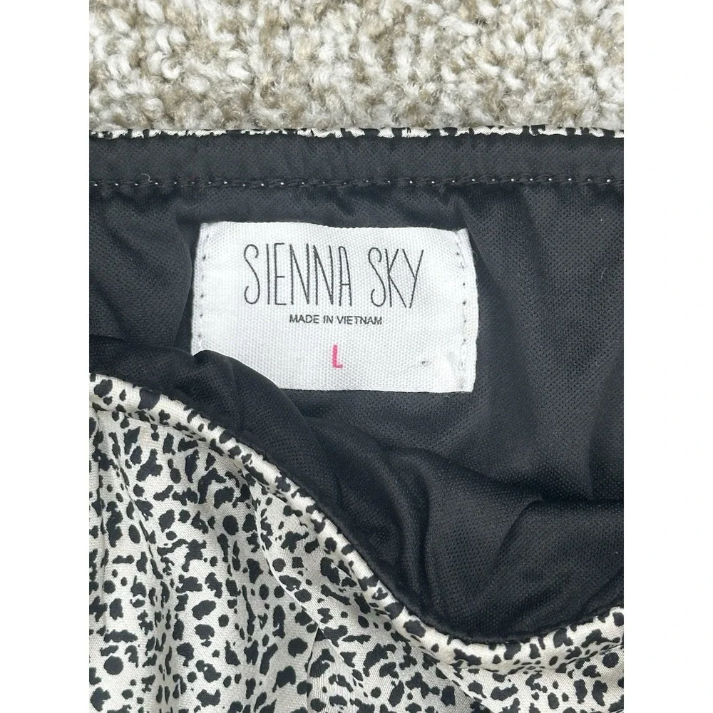 Sienna Sky Satin Spotted Black & White Midi Skirt Size L